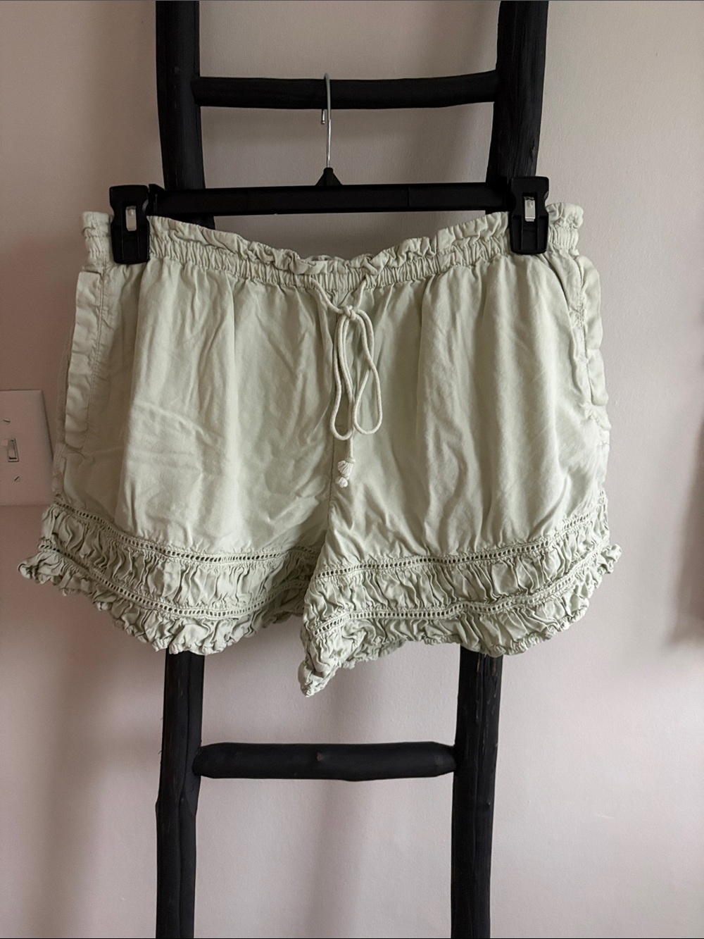 Free People Sage Ruffle Hem Women’s Shorts - Drawstring Waist